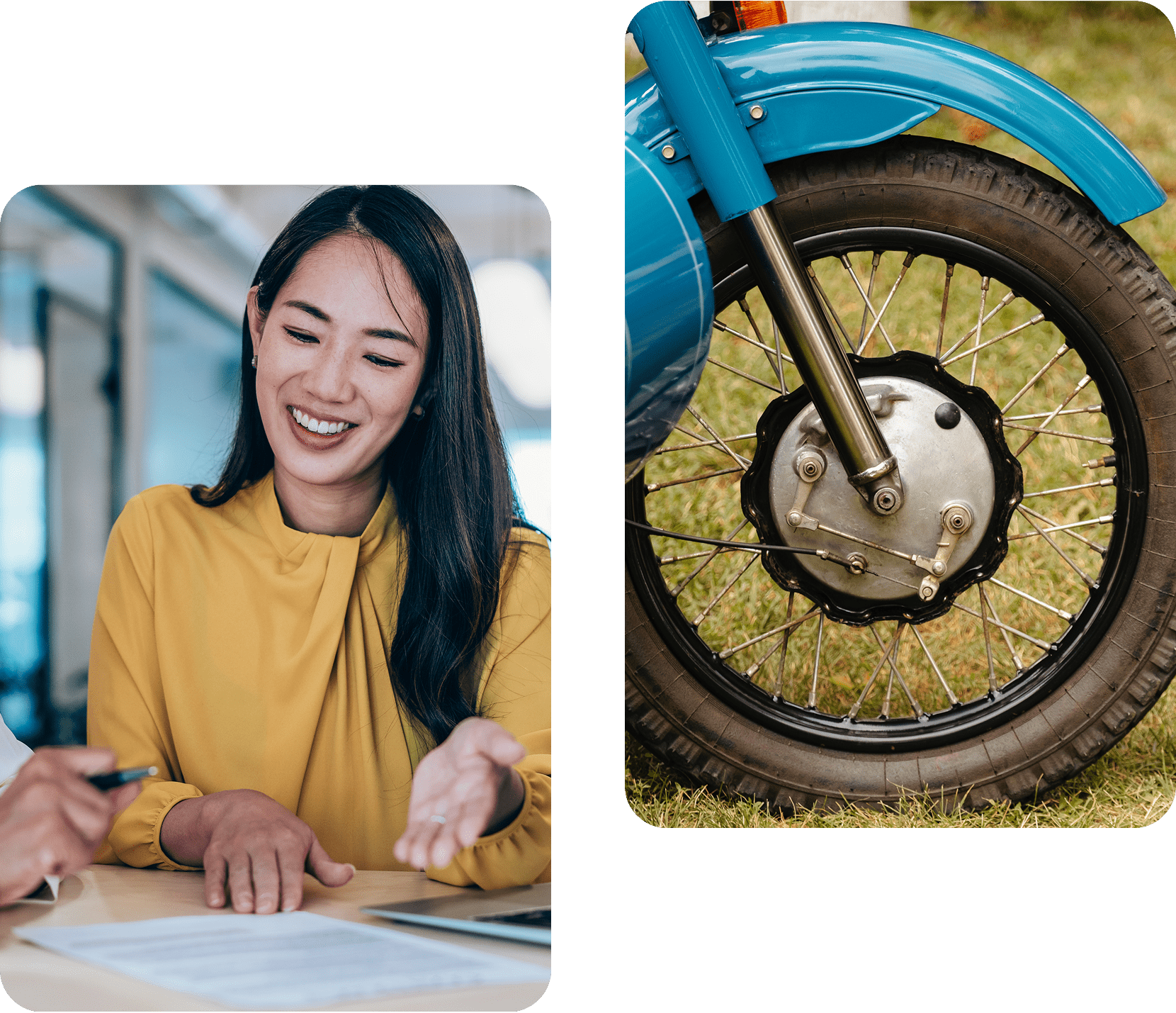 Person smiling during a meeting