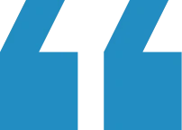 Bold blue quotes on dark background